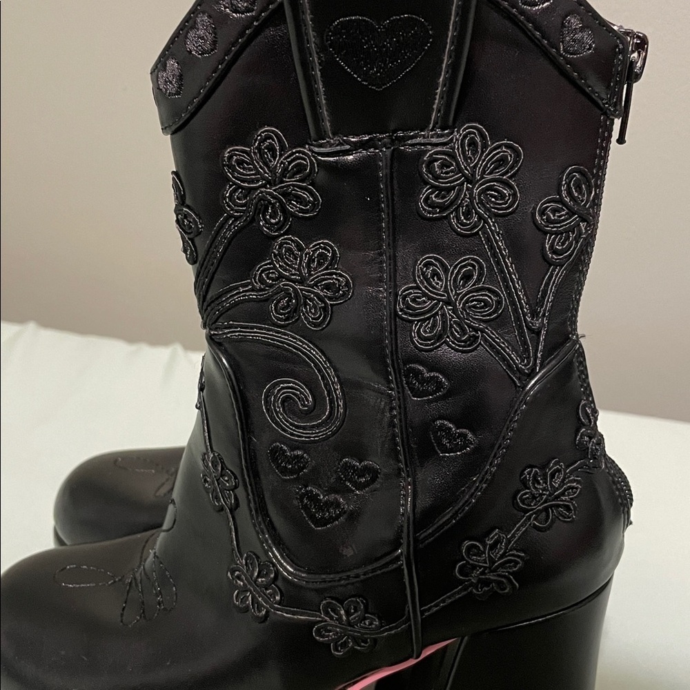 Dolls Kill Sugar Thrillz Follow The Sunset Black Platform Cowboy Boots Size 5M - Picture 3 of 9
